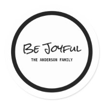 Black Simple Script Be Joyful Holiday Stickers