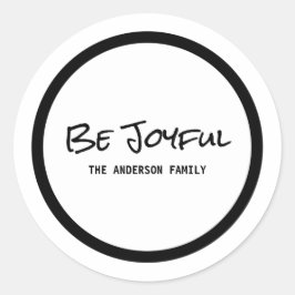Black Simple Script Be Joyful Holiday Stickers