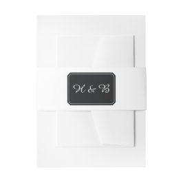 Black Simply Elegant Wedding Bands Einladungsbanderole