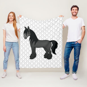 Black Sinti und Roma Vanner Clydesdale Shire Carto Fleecedecke