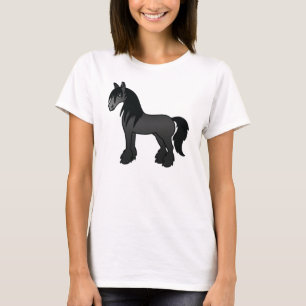 Black Sinti und Roma Vanner Clydesdale Shire Carto T-Shirt