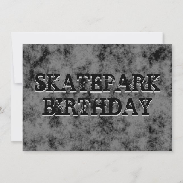 Black Skatepark Teen Boy Geburtstagsparty Einladung (Vorderseite)