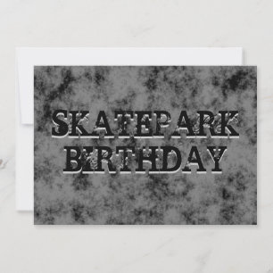 Black Skatepark Teen Boy Geburtstagsparty Einladung