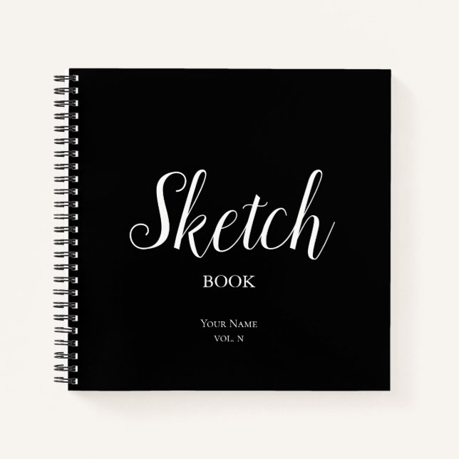 Black Sketch Book mit Personalisiertem Notebook Notizbuch (Vorderseite)