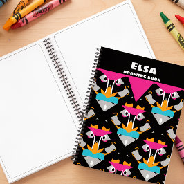 Black Sketchbook With Colorful Monkey Notizbuch