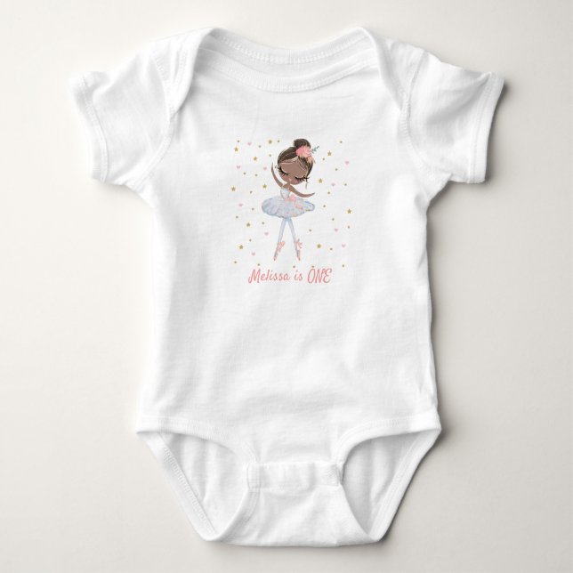 Black Skin ballerina tutu niedliches Mädchen erste Baby Strampler (Vorderseite)
