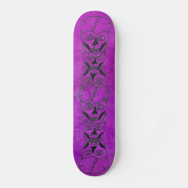 Black Skull electra purple skateboard deck (Vorderseite)