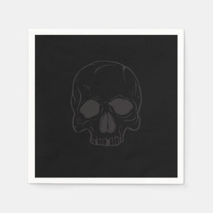 Black Skull Rock Star Cool Black Birthday Party Serviette