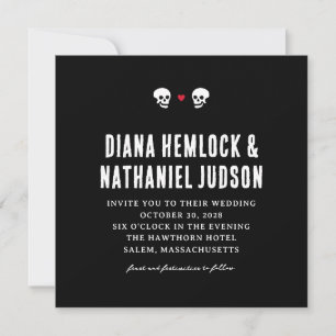 Black Skulls Goth Wedding Einladung