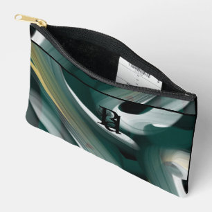 Black Small Accessory Pouch Trend Abstrakt grün Zubehörtasche