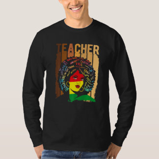Black Smart Teacher Afro Liebe Melanin African Ame T-Shirt