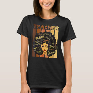 Black Smart Teacher Afro Liebe Melanin African Ame T-Shirt