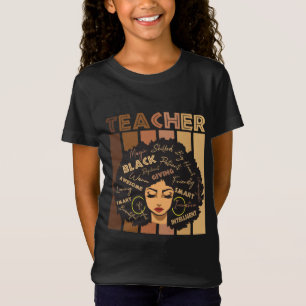 Black Smart Teacher Afro Liebe Melanin African Ame T-Shirt