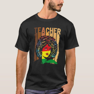 Black Smart Teacher Afro Liebe Melanin African Ame T-Shirt