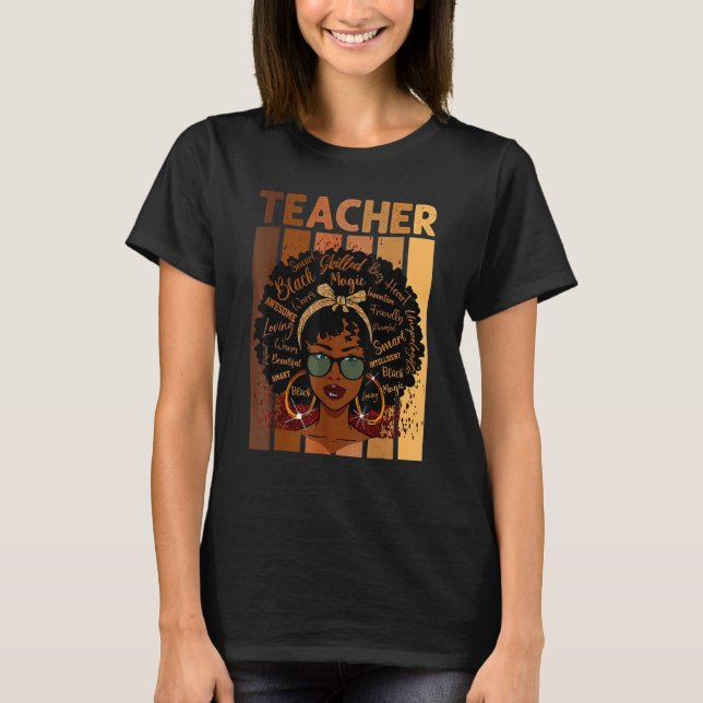Black Smart Teacher Afro Love Melanin African Amer T-Shirt (Vorderseite)