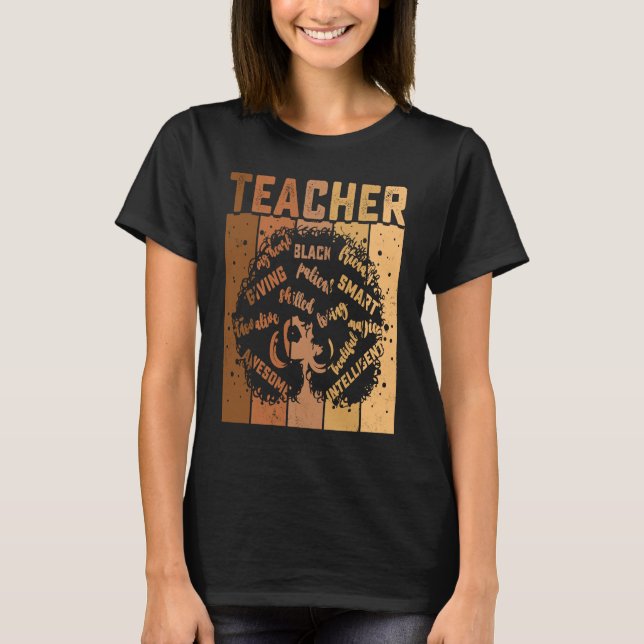 Black Smart Teacher Afro Love Melanin African Amer T-Shirt (Vorderseite)
