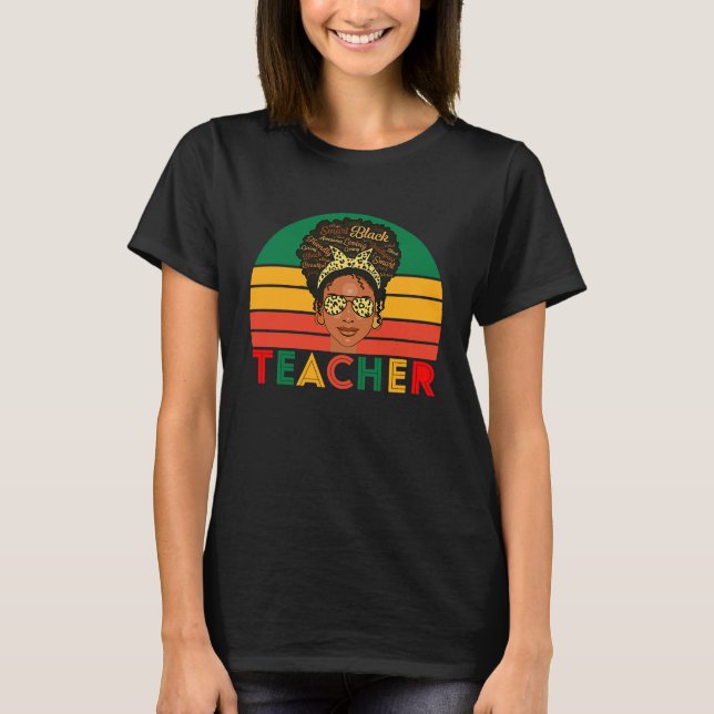 Black Smart Teacher Afro Love Melanin African Amer T-Shirt (Vorderseite)