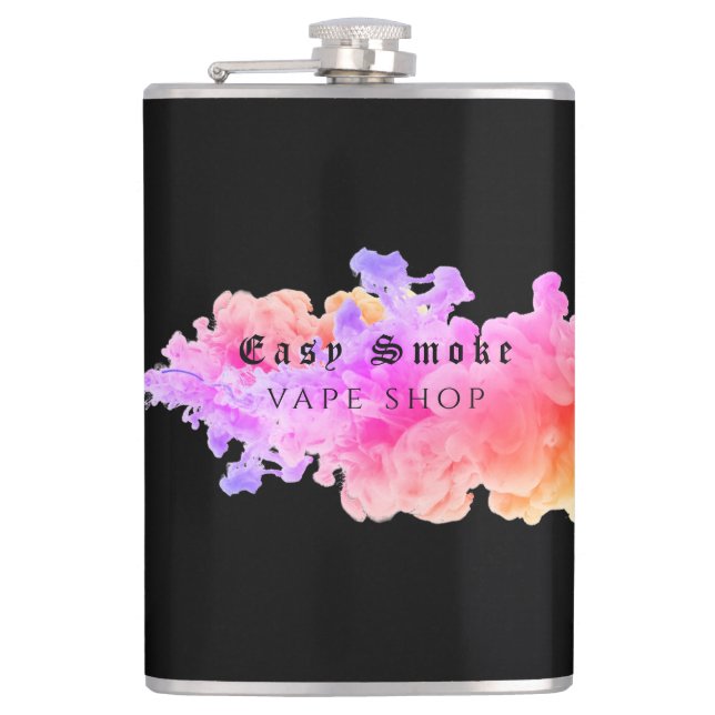 Black Smoke Vape Shop Business Flachmann (Vorderseite)