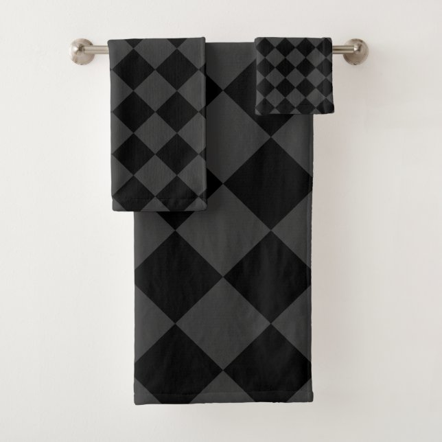 Black & Smoky Black Diamonds - elegant & zeitlos Badhandtuch Set (Insitu)