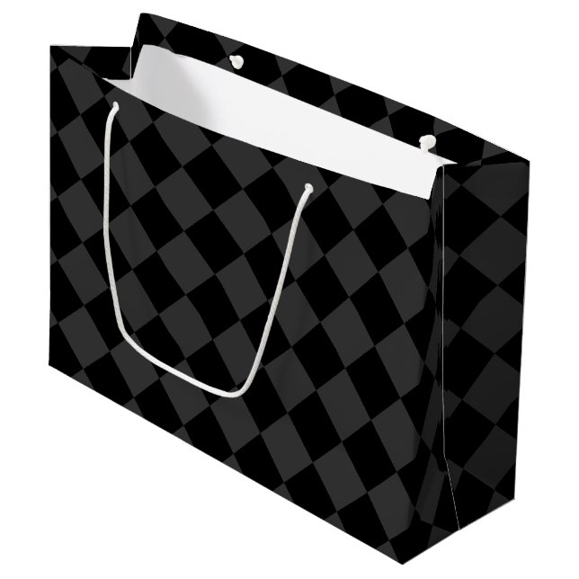 Black & Smoky Black Diamonds - elegant & zeitlos Große Geschenktüte (Vorderseite Schrägansicht)
