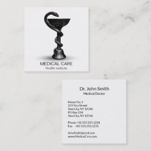 Black Snake Bowl Hygieia Medical White Caduceus Quadratische Visitenkarte