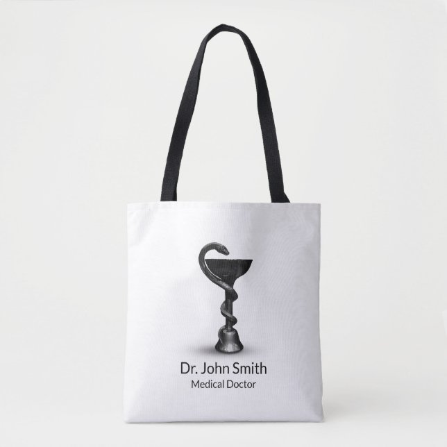 Black Snake Bowl Hygieia Medical White Caduceus Tasche (Vorderseite)