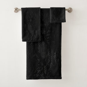 Black Snake Skin Print Badhandtuch Set