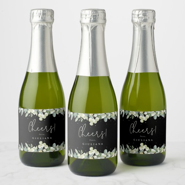 Black Snowberry+Eucalyptus Brautparty Mini (Flaschen)
