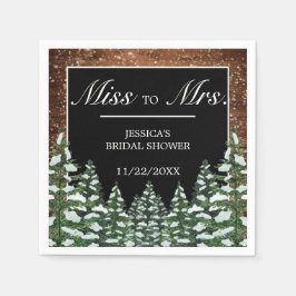 Black Snowy Wood & Forest Brautparty Frau an Frau  Serviette