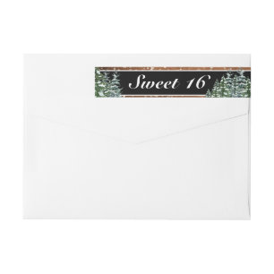 Black Snowy Wood & Forest Pine Sweet 16 Birthday