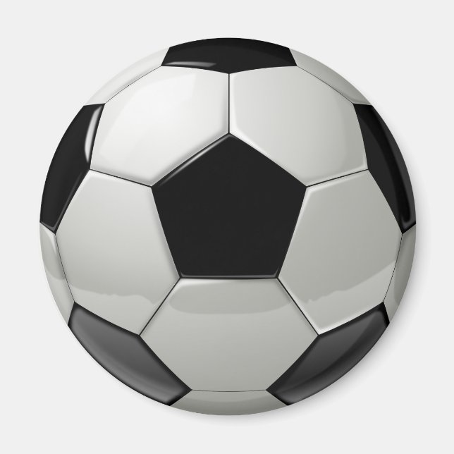 Black Soccer Ball Magnet (Vorne)