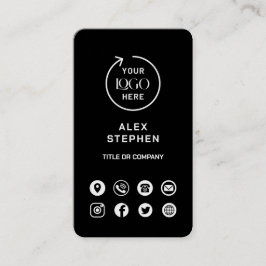 Black Social Media Modern Logo Carte de visite