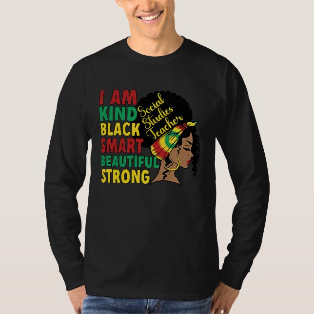 Black Social Studies Teacher African American Mela T-Shirt (Vorderseite)