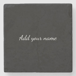 Black solid add name text message throw pillo steinuntersetzer