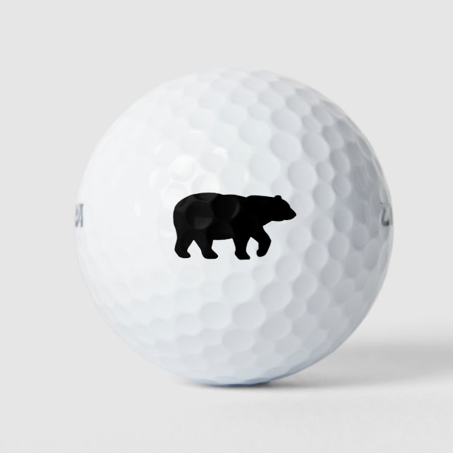 Black Solid Bear Golf Balls Golfball (Vorderseite)