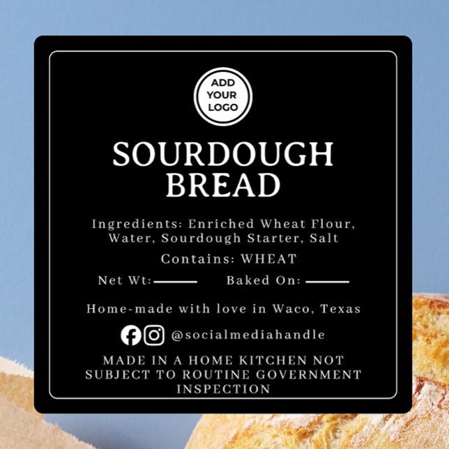 Black Sourdough Ingredient Cottage Law Sticker (Von Creator hochgeladen)
