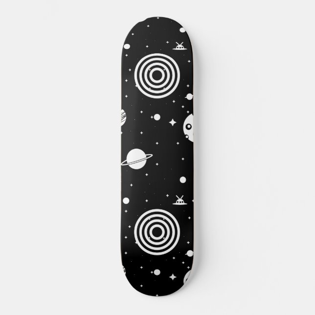 Black Space Stuff Skateboard (Vorderseite)