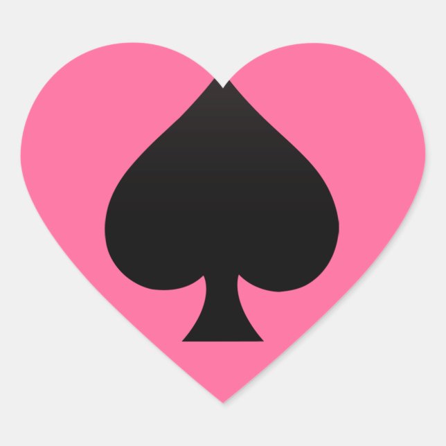 Black Spade - Karten Anzug, Poker, Speer Herz-Aufkleber (Vorderseite)