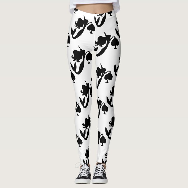 Black Spade Mermaid Silhouette Thunder_Cove Leggings (Vorderseite)