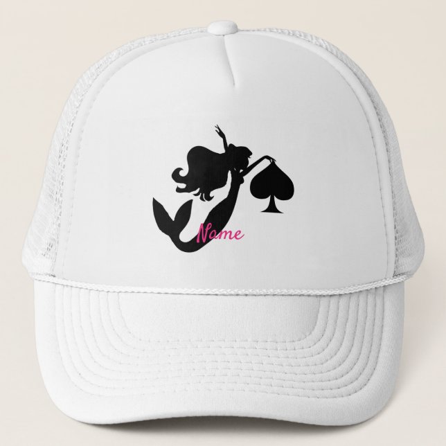 Black Spade Mermaid Silhouette Thunder_Cove Truckerkappe (Vorderseite)