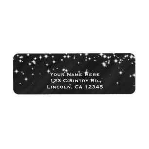 Black & Sparkle Stars Elegante Glamour Einladung