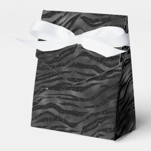 Black Sparkle Zebra Print Geschenkschachtel
