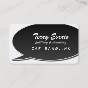 Black Speech Bubble Card Visitenkarte