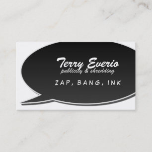 Black Speech Bubble Card Visitenkarte