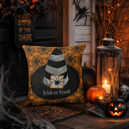 Black Spider Halloween Hexenhut / Spooky Kissen