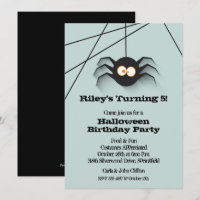 Black Spider Halloween Invitations de fête d'anniv