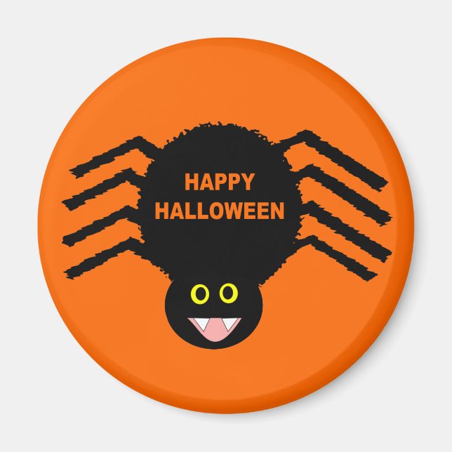 Black Spider Halloween Magnet (Vorne)