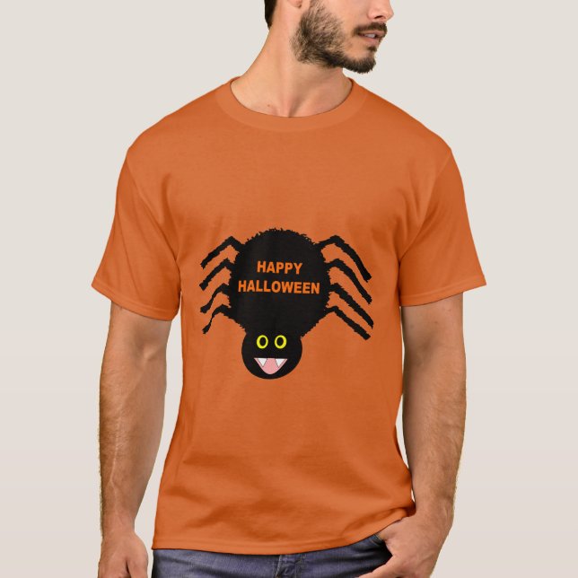 Black Spider Halloween T-Shirt (Vorderseite)