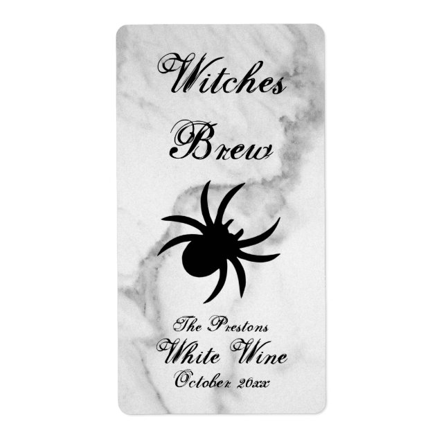 Black Spider Klassisches Marmorweinlabel (Vorne)