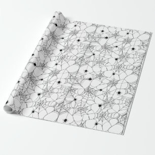 Black Spider Web Halloween Geschenkpapier